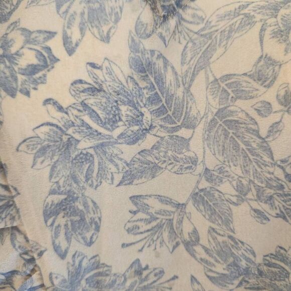 Express women's small blue floral Victorian ruffle long sleeve NWT blouse - Picture 5 of 5